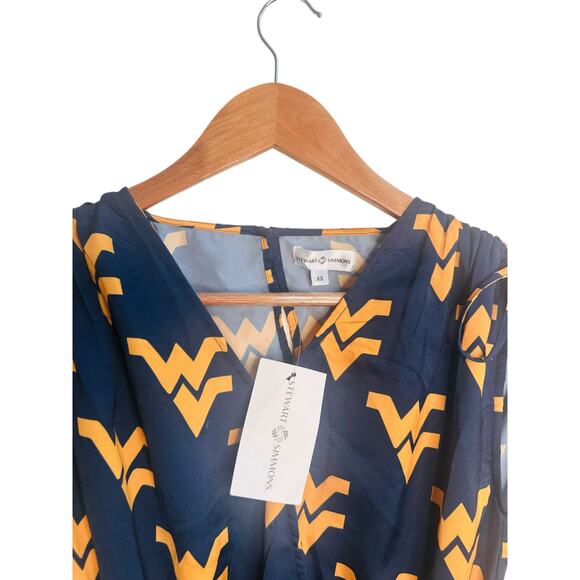 Stewart Simmons West Virginia Mountaineers Romper XS – Navy & Gold Game Day NWT - Picture 10 of 13
